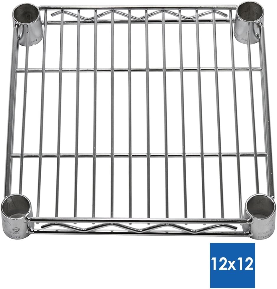 Shelving Inc. 12' d x 12' w Chrome Wire Shelving with 3 Tier Shelves, Weight Capacity 800lbs Per Shelf