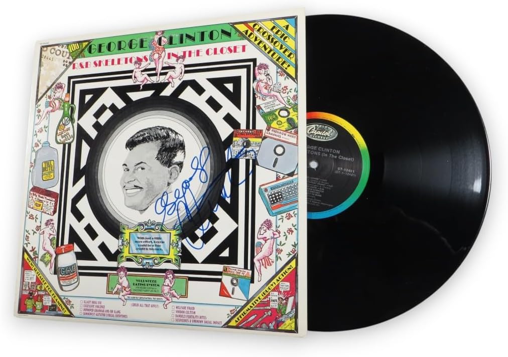 George Clinton Signed Autographed Record Album Cover R&B Skeletons BAS BR37778