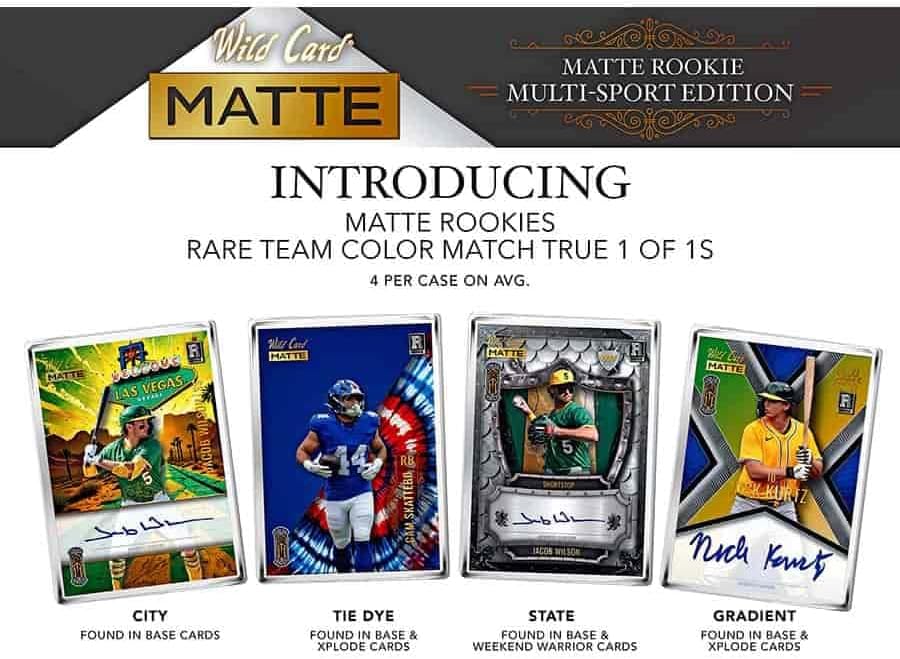 2025 Wild Card Matte Rookie Multi-Sport Edition Breaker's Brick Trading Card Box (2 One of Ones Per Brick)