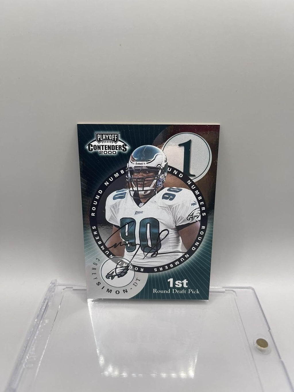 Brian Urlacher Corey Simon 2000 Playoff Contenders Round 1 Rookie Auto W/Mag L1 - Football Slabbed Autographed Rookie Cards