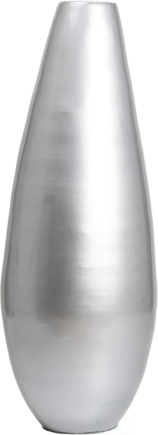 31.5' Spun Bamboo Tall Floor Vase - Sleek Metallic Finish, Elegant Home Decoration, Modern Accent Piece, Living Room Decor, Handcrafted Bamboo Art, Contemporary Interior Design, Unique Tall Vase