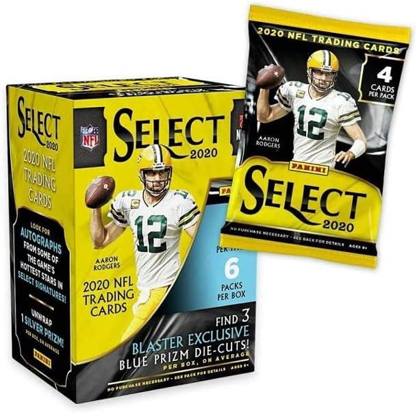 Panini 2020 Select Football 6-Pack Trading Card Blaster Box (Blue Prizms)