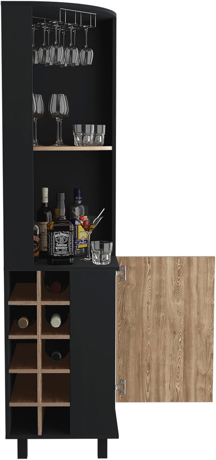 71' Corner Freestanding Storage Cabinet, Kitchen Storage Bakers Rack with 4 Shelves, Utility Food Cupboard with Stemware Rack, Multi