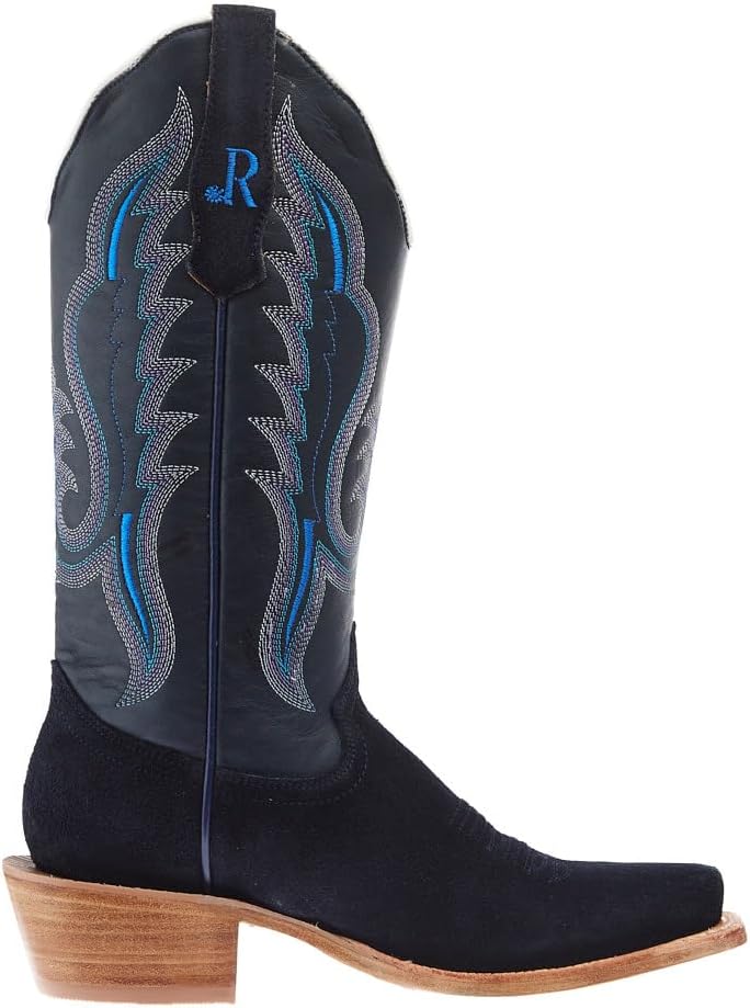 R. Watson Boots Women's Dark Blue Roughout Vamp 13in Midnight Goat Top