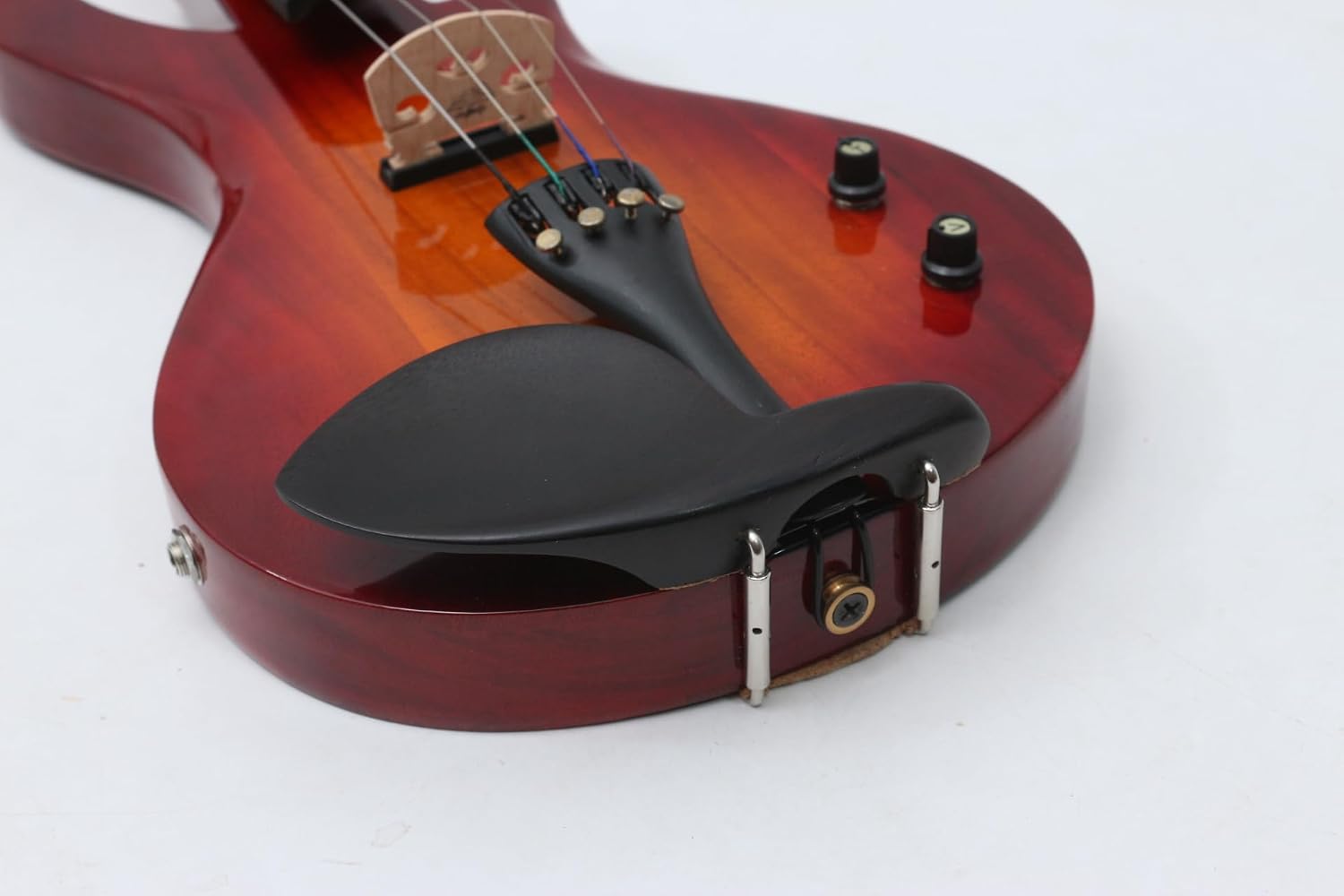 electric Viola 16 inch guitar-shaped Viola Solid Wood Body Ebony Fittings with case Bag, viola Bow, Rosin for Adults&Beginner&Students (Red)