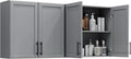 Furnaza Wall Storage Cabinet - Kitchen Laundry Wall Amount Cabinet with Two Shaker Doors and Shelf, in Grey, 24'Wx2 Pcs