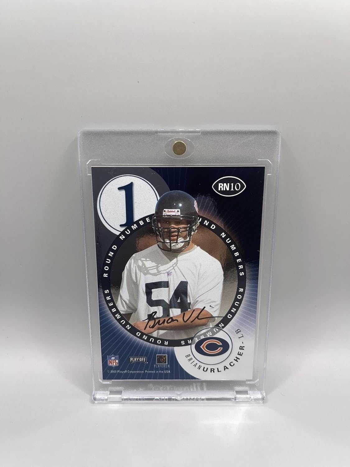 Brian Urlacher Corey Simon 2000 Playoff Contenders Round 1 Rookie Auto W/Mag L1 - Football Slabbed Autographed Rookie Cards