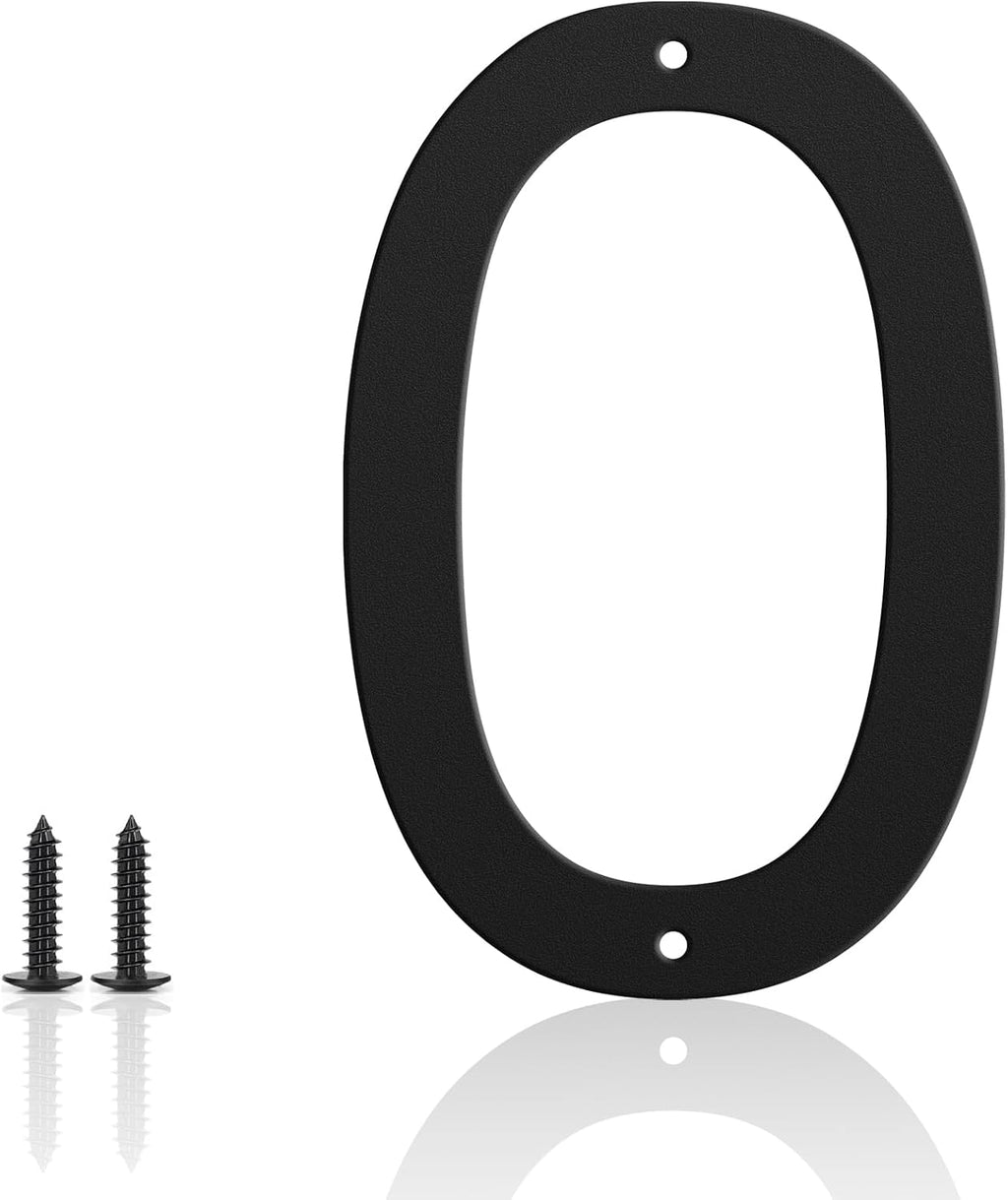 28' Metal House Numbers for Outside and Mailbox, Weatherproof Black Address Signs, Metal Letters Number Sign for Home Door Garden Office - Number 0