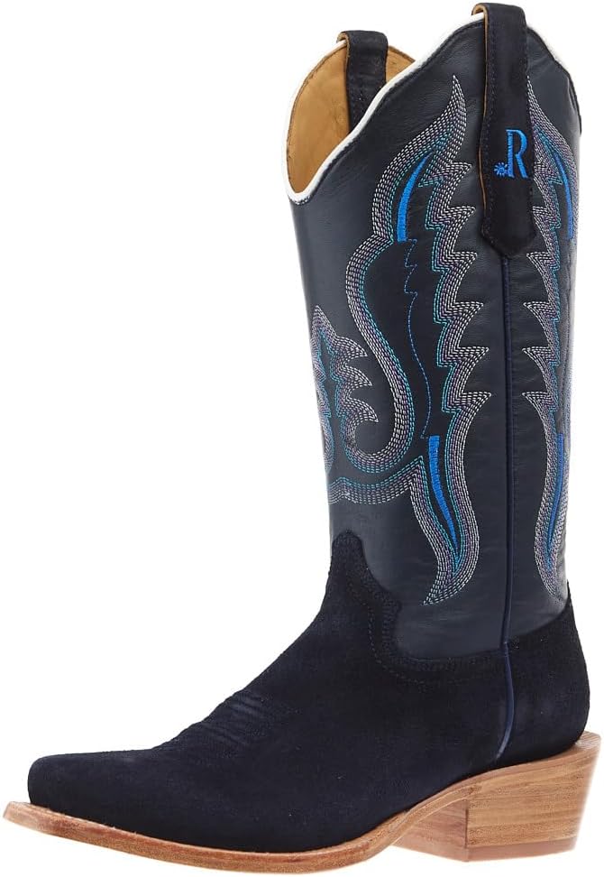R. Watson Boots Women's Dark Blue Roughout Vamp 13in Midnight Goat Top