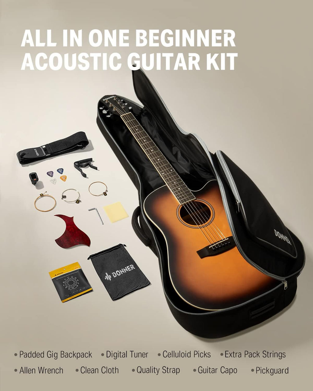 Donner Acoustic Guitar for Beginner-Guitar Bridge Pins