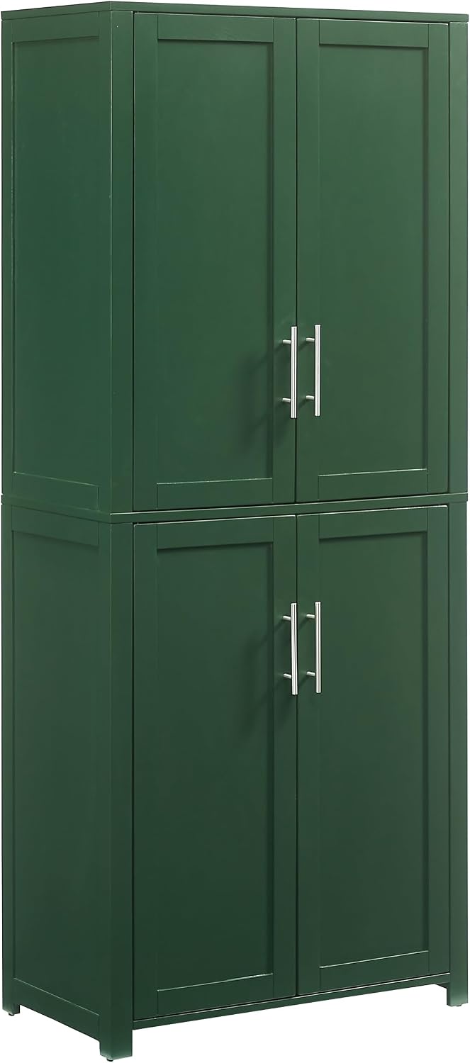 Crosley Furniture Savannah Tall Pantry Storage Cabinet with Shelves, Kitchen, Dining, or Laundry Room, Hunter Green