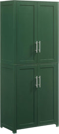 Crosley Furniture Savannah Tall Pantry Storage Cabinet with Shelves, Kitchen, Dining, or Laundry Room, Hunter Green