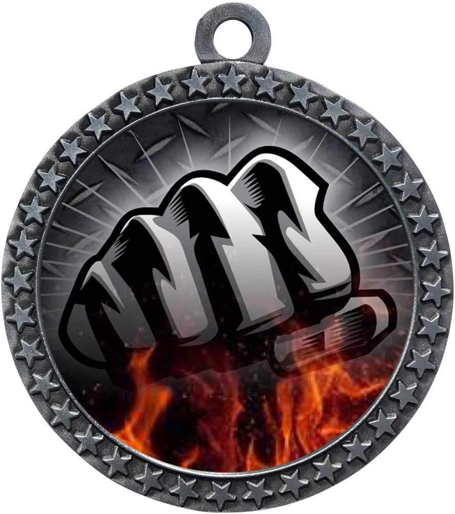 Express Medals Various Styles 1 to 50 Pack of Engraved Silver Martial Arts Medals Trophy Award with Neck Ribbon Medal Trophies Gift Prize Karate