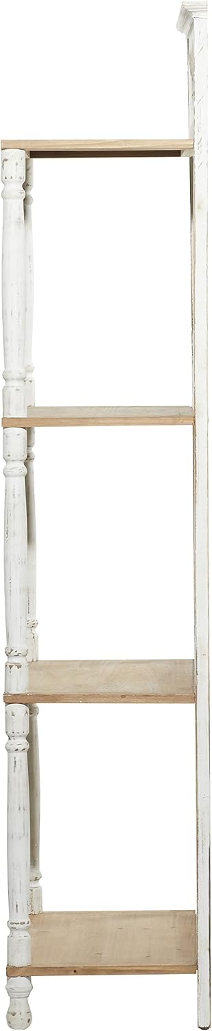 Deco 79 Wood Solid Shelving Unit, 25' x 14' x 71', White