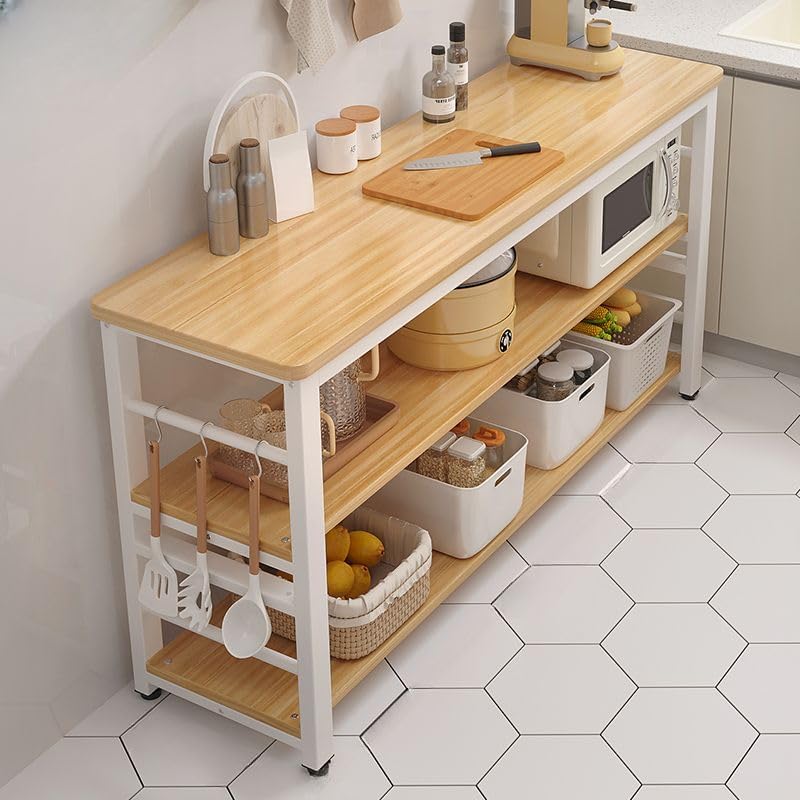 Baker's Rack, Microwave Stand Baker Rack, Kitchen Storage Racks for Kitchen, Dining Room (White, 24' L x 12' W x 31' H)