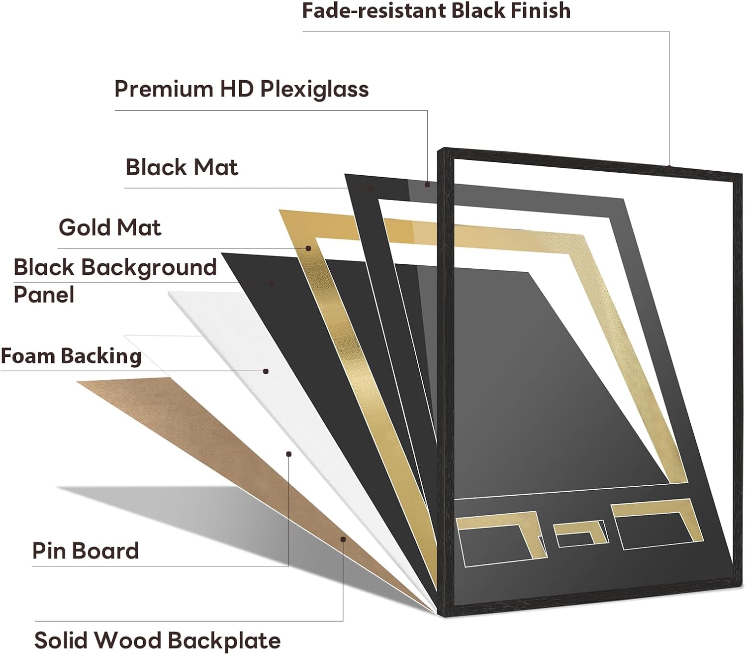 Jersey Frame Display Case 2 Pack, Large Sport Jersey Shadow Box with 98% UV Protection Acrylic,Two Photo Frame One Signature for Baseball Basketball Soccer Hockey Sport Shirt and Uniform,Black Walnut