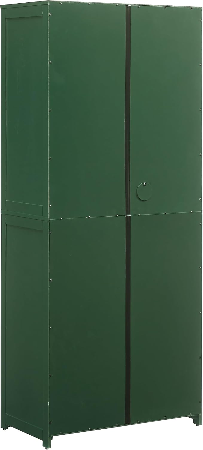 Crosley Furniture Savannah Tall Pantry Storage Cabinet with Shelves, Kitchen, Dining, or Laundry Room, Hunter Green