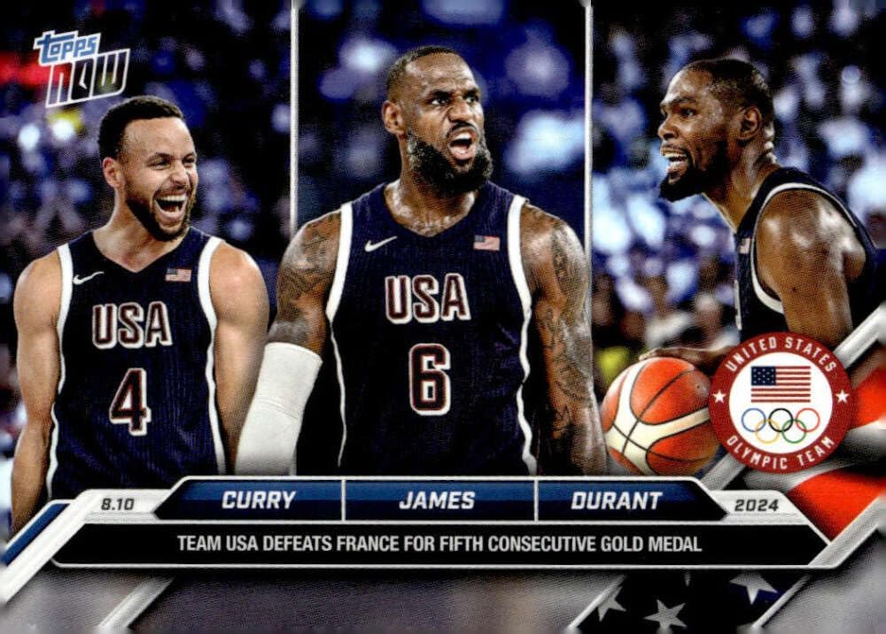 STEPHEN CURRY/LebronJAMES/KEVIN DURANT SP 2024 NOW Blue Logo #26 Team USA NM-MT Olympics Basketball Gold Medal