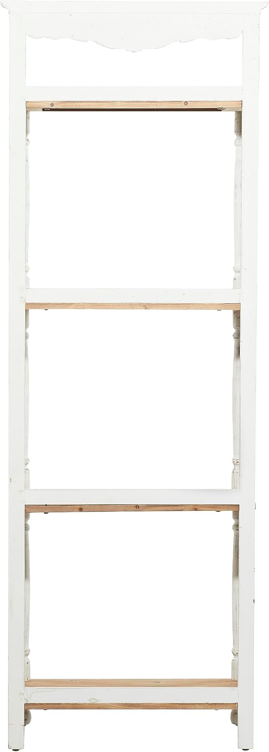 Deco 79 Wood Solid Shelving Unit, 25' x 14' x 71', White