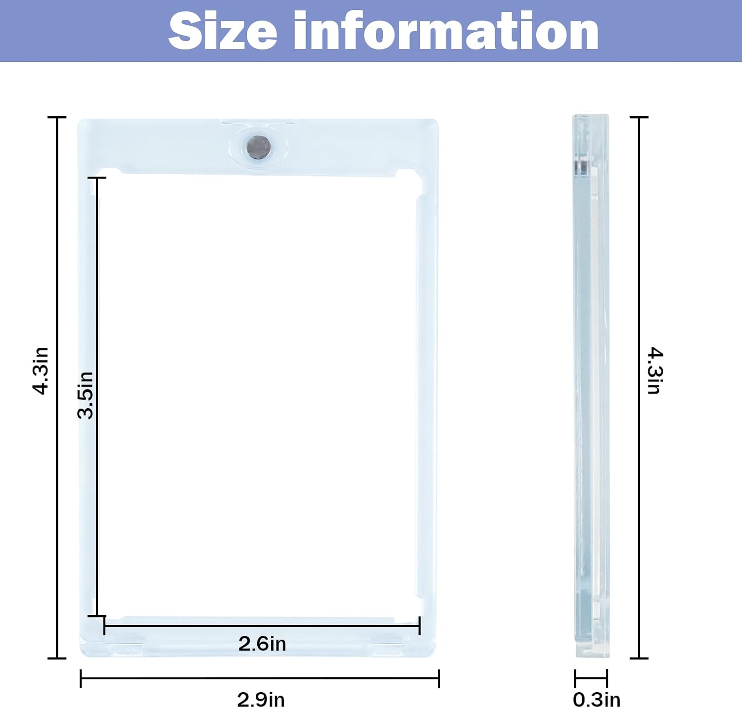 TORONTOKYO 300ct Magnetic Card Holders, 35pt One Touch Magnetic Card Holder, U-V Protection Hard Plastic Card Display Case for Trading, Sports, Baseball, Football, Game Cards