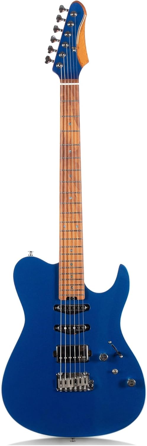 Electric Guitar Jazz Color Playing Instrument Suitable For Adult Beginners Professional Electric Guitar(Pink Blue)