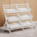 Trendy Black Baker's Rack, Corner Shelf Stand Kitchen Shelf Organizer with Baskets, Steel Frame and Shelves (White, 6 Baskets-38 L x 16' W x 34' H)