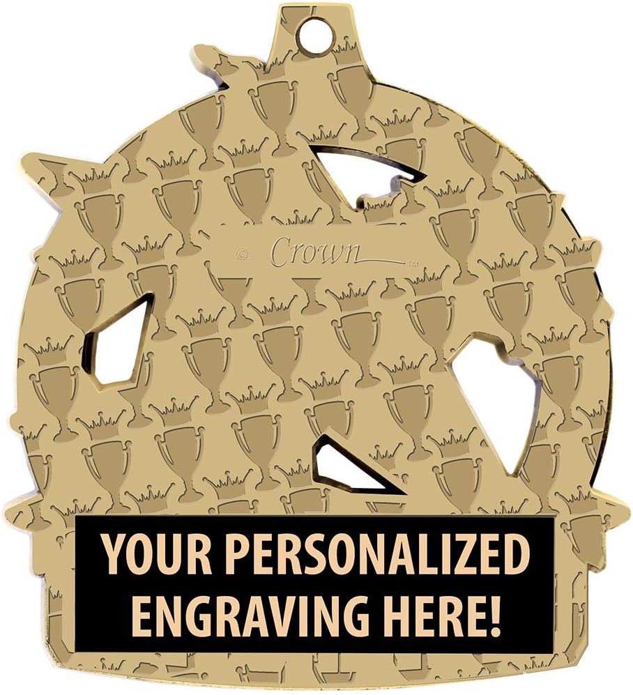 Crown Awards Custom Gymnastics Medals, 2 1/4' Shieldz Girls Gymnastics Award Medals with Free Engraving