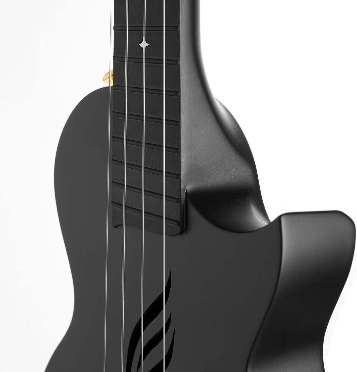 CASCHA Concert Ukulele Set Carbon Fibre I Carbon Ukulele Starter Kit with 3 Plectrums Bag I Ukulele Set Fluorcarbon Strings I Small Hawaii Guitar for Beginners Advanced I Black