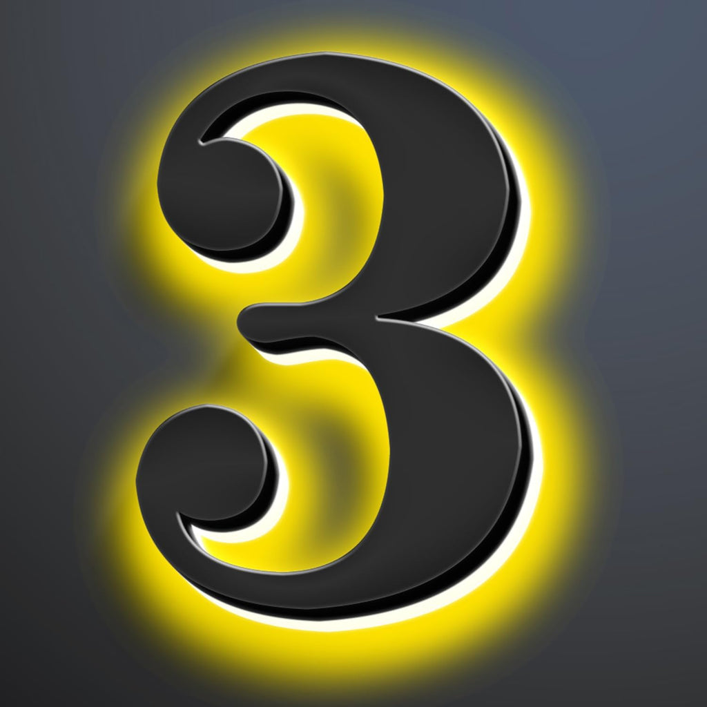 Backlit LED Illuminated House Numbers 20 Inch, Stainless Steel Hand-Polished For House Address Signs, Modern Light Up House Number, Metal Address Numbers With Lights,3