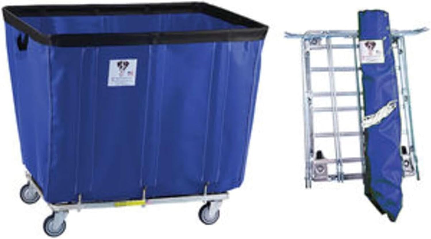 R&B Wire Products - 418KDC/BL - R&B Wire Products 418KDC-BL 18 Bushel UPS & FedEx ABLE Vinyl Basket Truck All Swivel