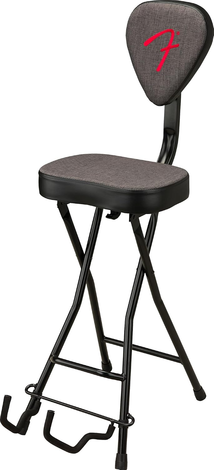 Fender 351 Studio Seat/Guitar Stand Combination Bundle with Guitar Strap and Austin Bazaar Exclusive 24-Pack Picks