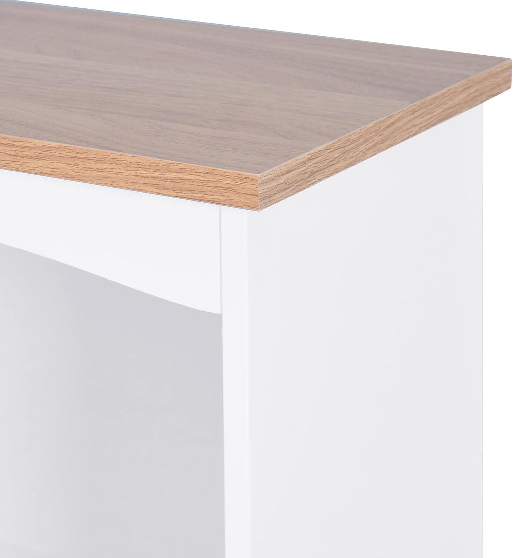 Kitchen Pantry Storage Cabinet Bar Cabinet Cupboard with Storage Drawers and Adjustable Shelf, Microwave Cabinet with Open Space for Kitchen Dining Room Living Room, White