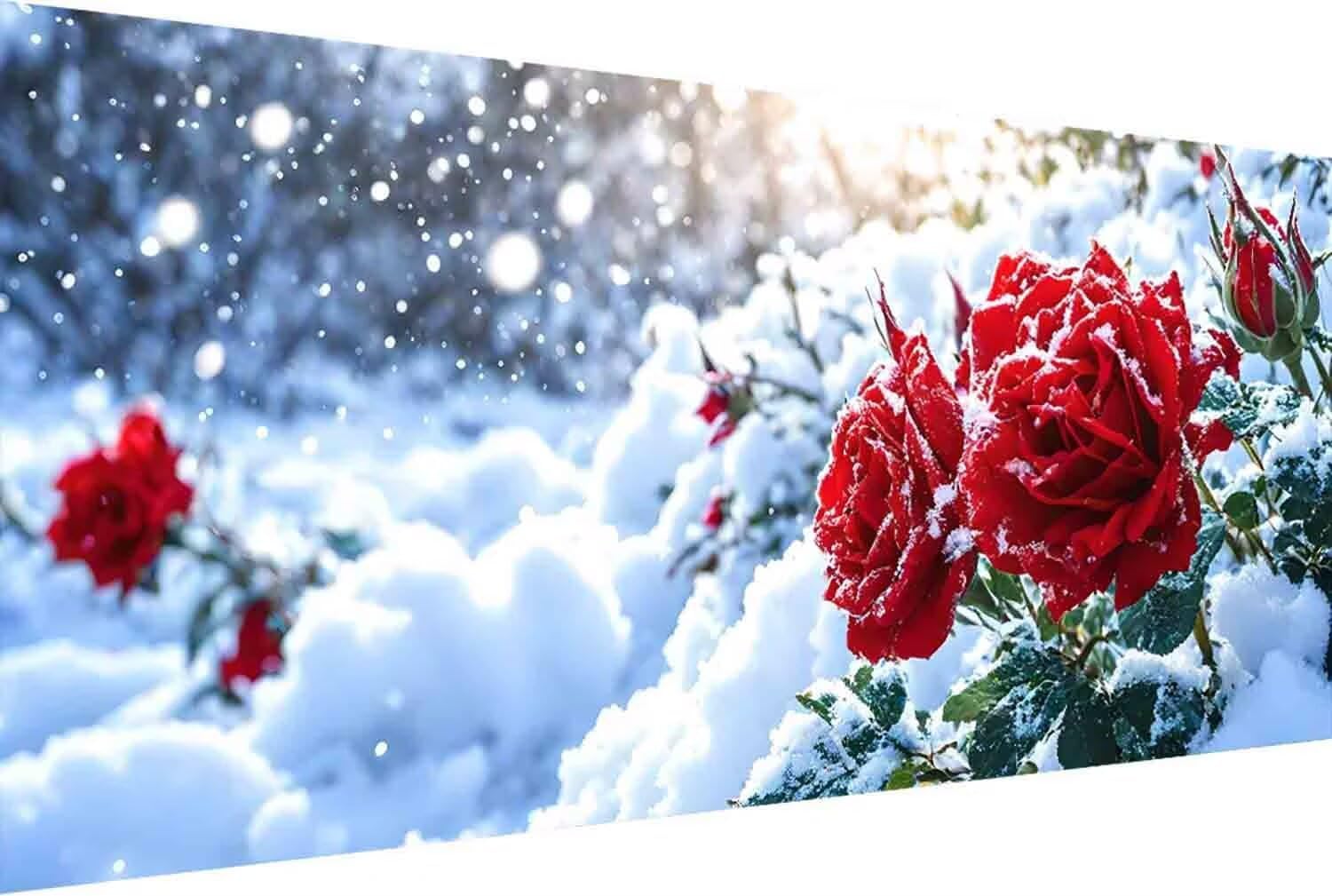 Red Rose Paint by Numbers Kit for Adults Frameless Flower Painting Kits for Adults Beginner DIY Acrylic Oil Paint pre Drawn Canvas with Brush Craft Picture for Home Wall Decor Gifts 100x200cm -8s9