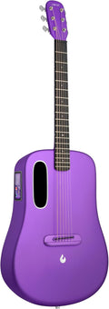 LAVA ME 4 Acoustic Electric Guitars Carbon Fiber Travel Smart Audio Guitar with 3.5 inch TouchScreen, HILAVA 2.0 System, Right-handed, FreeBoost 3.0, Airflow Bag (36INCH Purple)