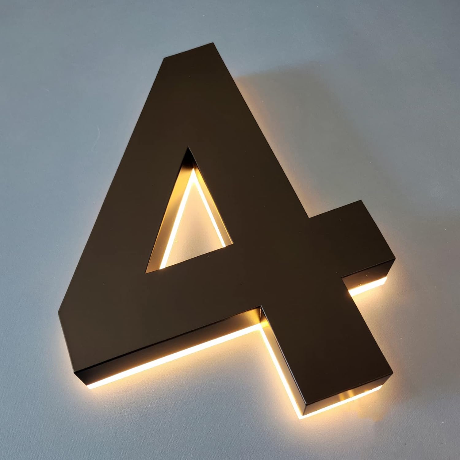 16' Illuminated House Numbers For Outside, Backlit LED Home Address Number, Stainless Steel Hand-Polished For Light Up Address Numbers For House,9
