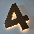 16' Illuminated House Numbers For Outside, Backlit LED Home Address Number, Stainless Steel Hand-Polished For Light Up Address Numbers For House,4