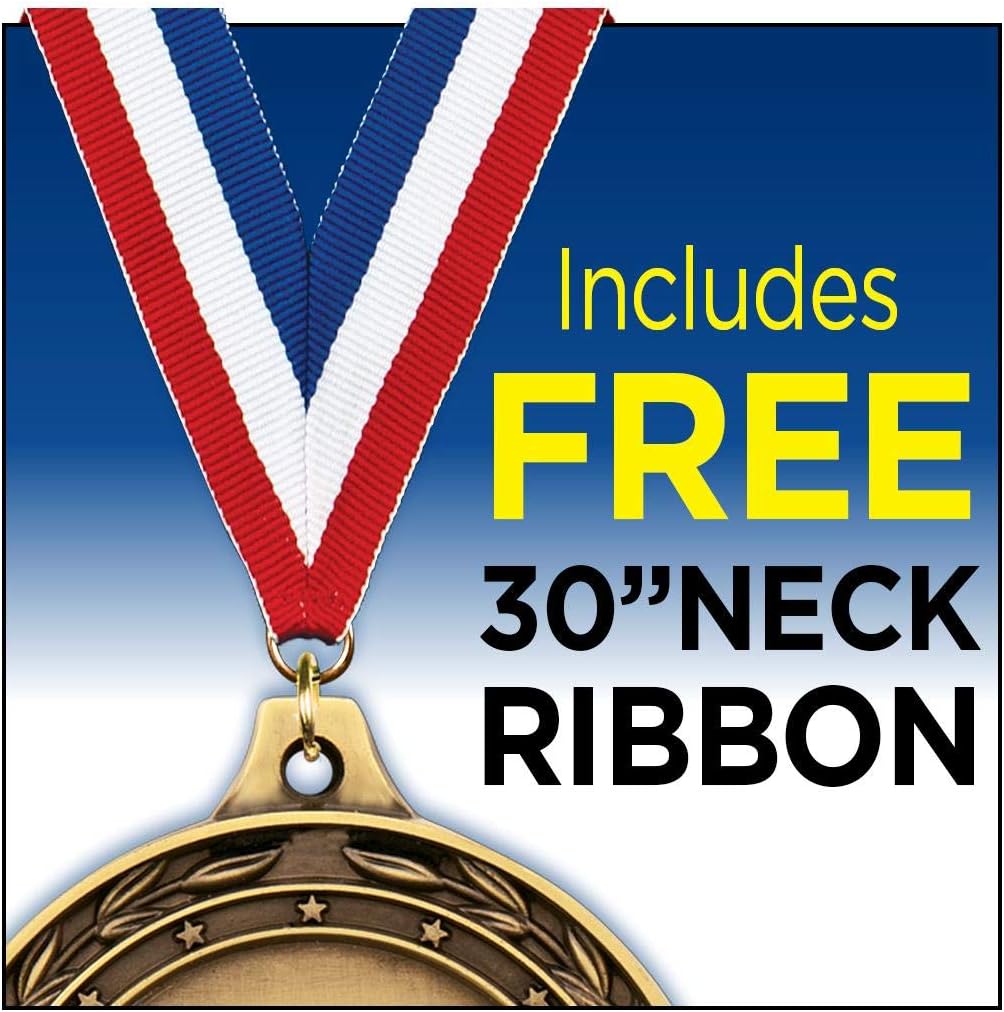 Crown Awards Spelling Medals, 2' Gold Spelling Bee Medal Award with Free Custom Engraving