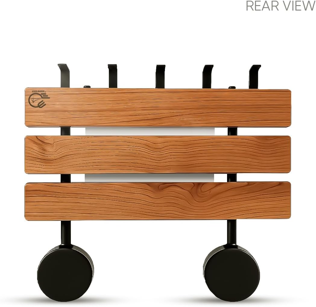 – Outdoor Delivery Stand with House Numbers and Solar Light – Teak Wood and Steel – Decorative Porch Package Holder – 400 lbs Capacity – Warm & Cool Auto LED