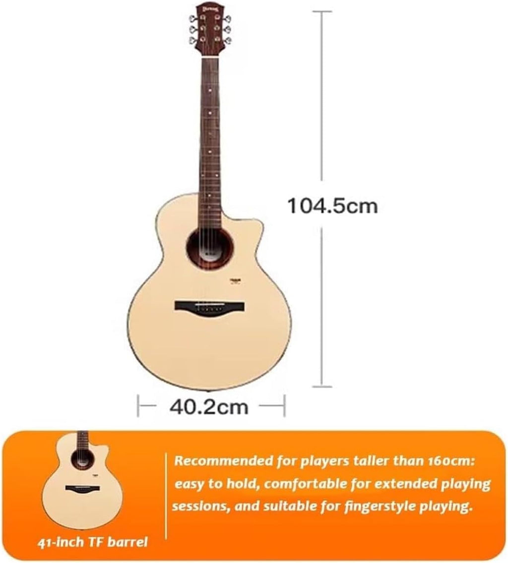 MXL&LJB 41' Acoustic Guitar, Guitarra De 6 Cuerdas Spruce Top Bone Nut for Beginner Intermediate Adults Teens(Gradient)
