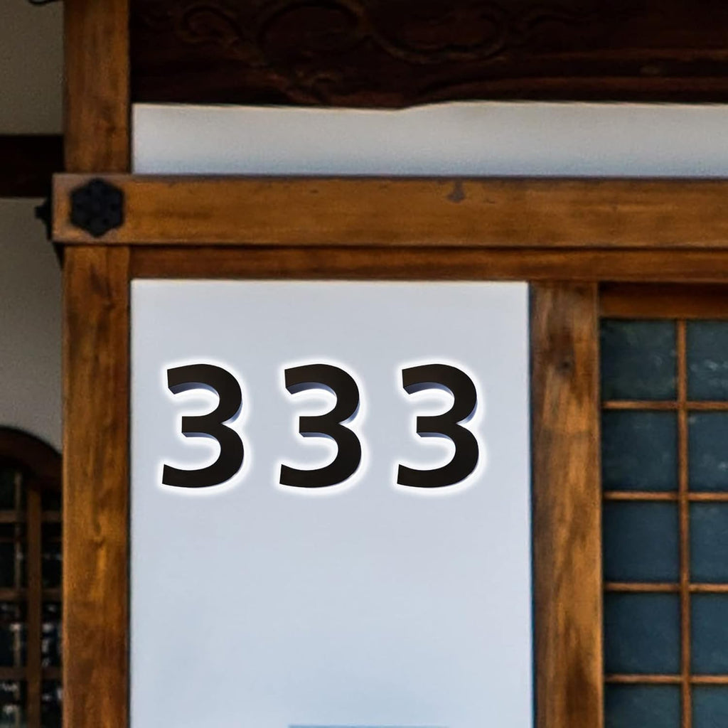 Modern Backlit LED House Numbers 14', Stainless Steel Acrylic Light Up LED Address Number Sign, Waterproof Outdoor Illuminated Address Numbers,Y