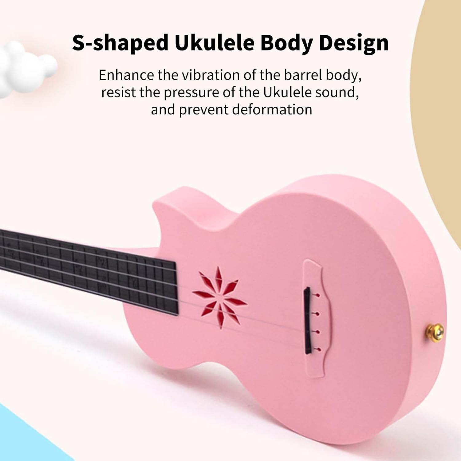 Semme Tenor Ukulele Case, Lightweight and stable carbon fibre material Ukulele Case Ukulele with tail nails for 24 inch ukulele or small guitar (Blue)
