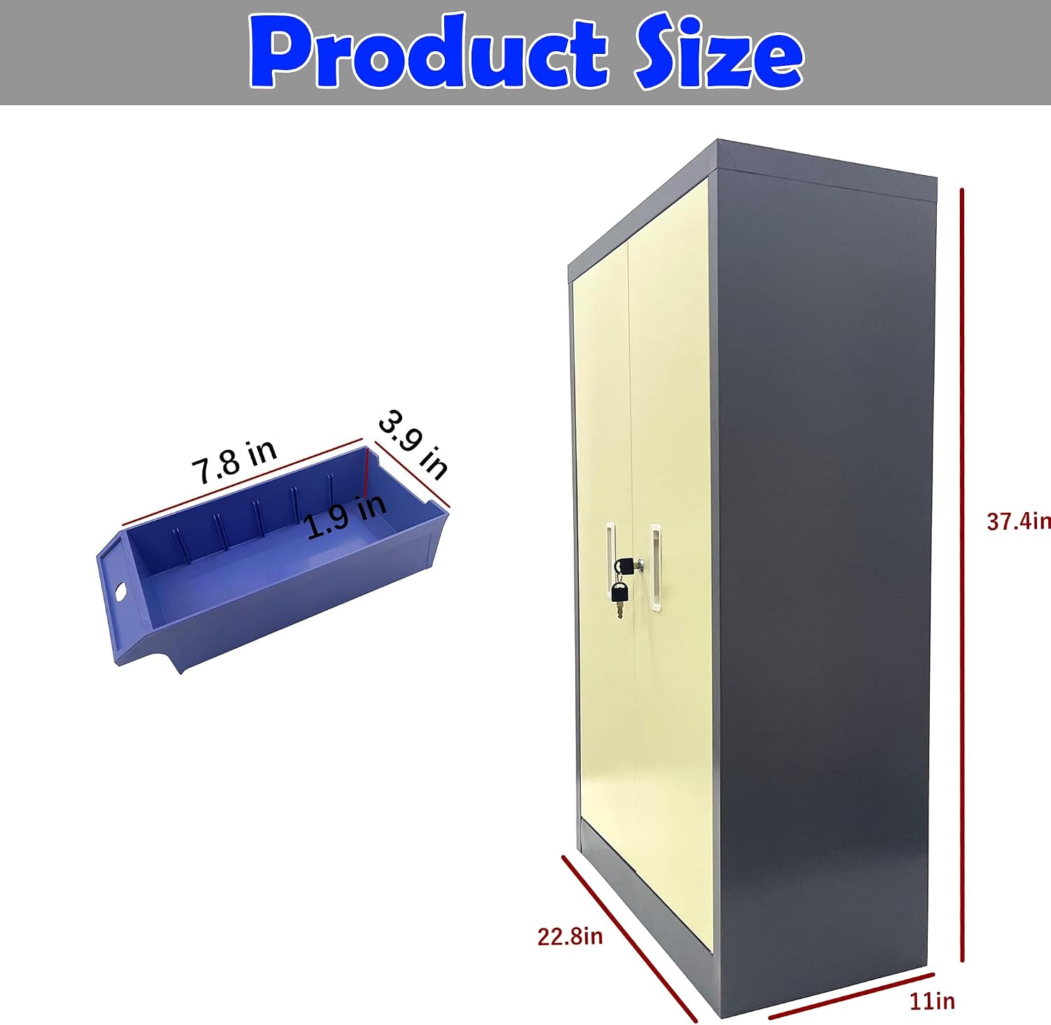 TECHTONGDA Bolt and Nut Tool Storage Steel Cabinet 60 Drawers Parts Cabinet Hardware Organizer and Storage Organization Shelves Dividers Assortment KIT with Door Lock