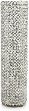 Modern Day Accents 5760 Tubo LG Cristal Cylinder Vase, Silver, 25' H | For Flowers or Candles, Tall Elegant Design, For Centerpieces, For Bouquets or Home Decor