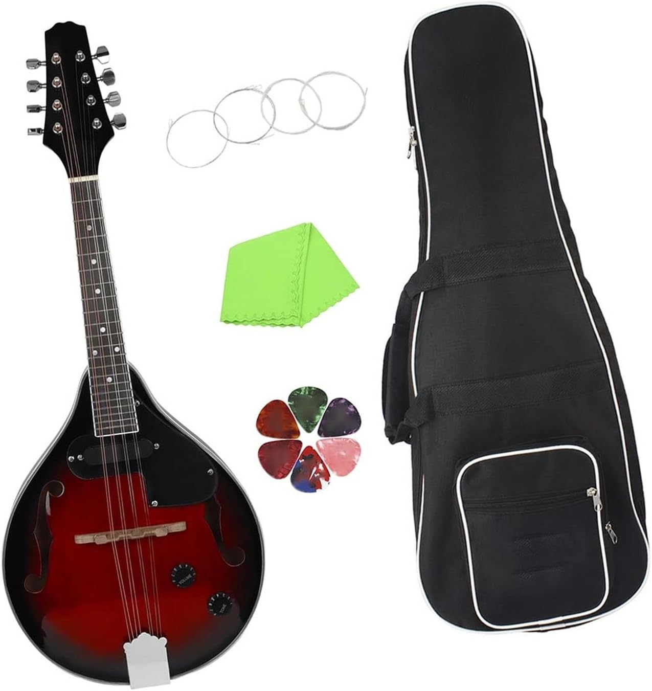Musical Instrument Mandolin Red And Bk Electric Guitar Eight String Professional Beginner Mandolin String Instrument(1)