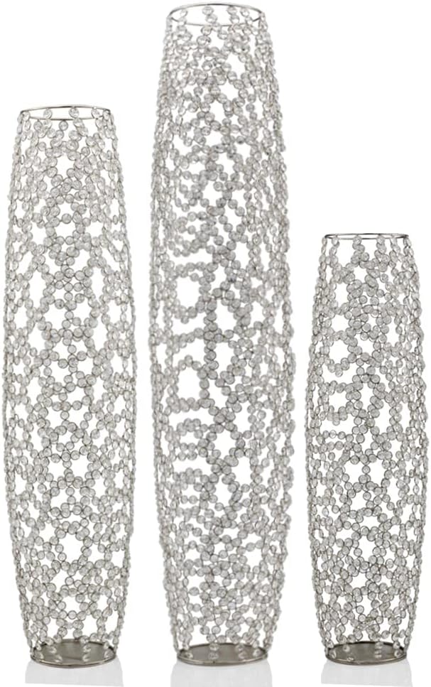 Modern Day Accents 5739 Ola De Cristal X-Large Floor Vase, Barrel for Flowers, Corner Decor, Decorative Floor Vase for Home Decor, Office Decor, 40' H