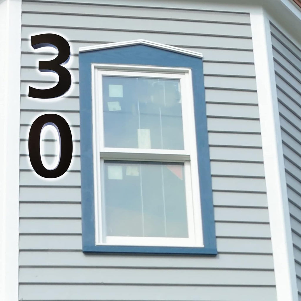 Modern Backlit LED House Numbers 14', Stainless Steel Acrylic Light Up LED Address Number Sign, Waterproof Outdoor Illuminated Address Numbers,Y