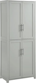 Crosley Furniture Savannah Tall Pantry Storage Cabinet with Shelves, Kitchen, Dining, or Laundry Room, Gray