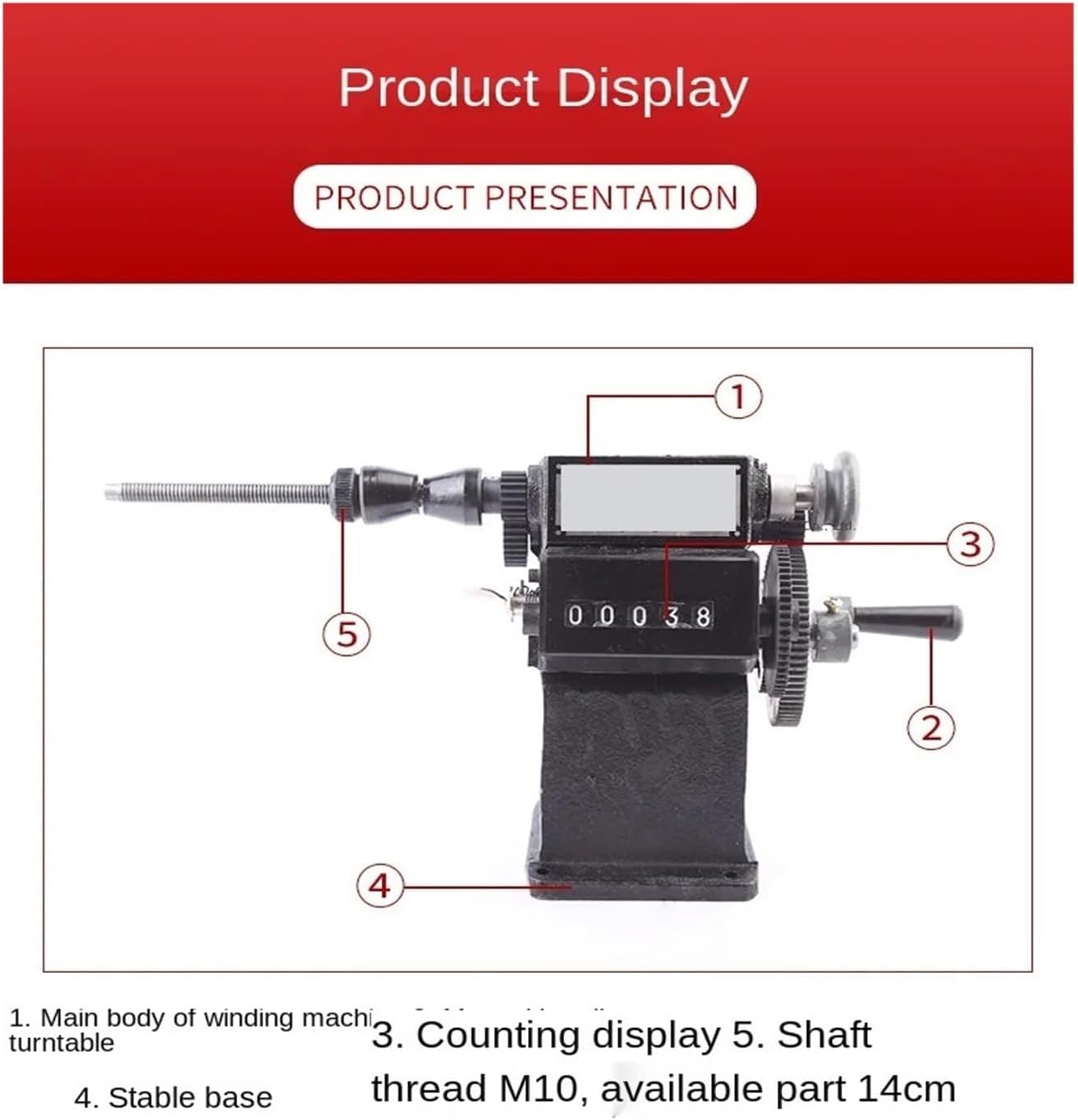 Coil Winding Machine, NZ-1 Hand Crank Electronic Counting Winding Machine, Small Home Hand Winding Machine, Stranding Machine Mini Count Winding Tools,for Guitar Pickup Coils Motor Coils