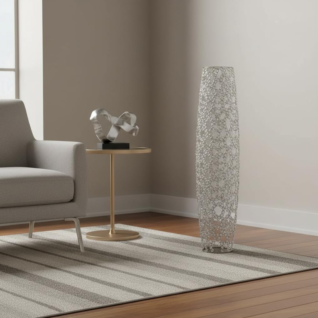 Modern Day Accents 5739 Ola De Cristal X-Large Floor Vase, Barrel for Flowers, Corner Decor, Decorative Floor Vase for Home Decor, Office Decor, 40' H