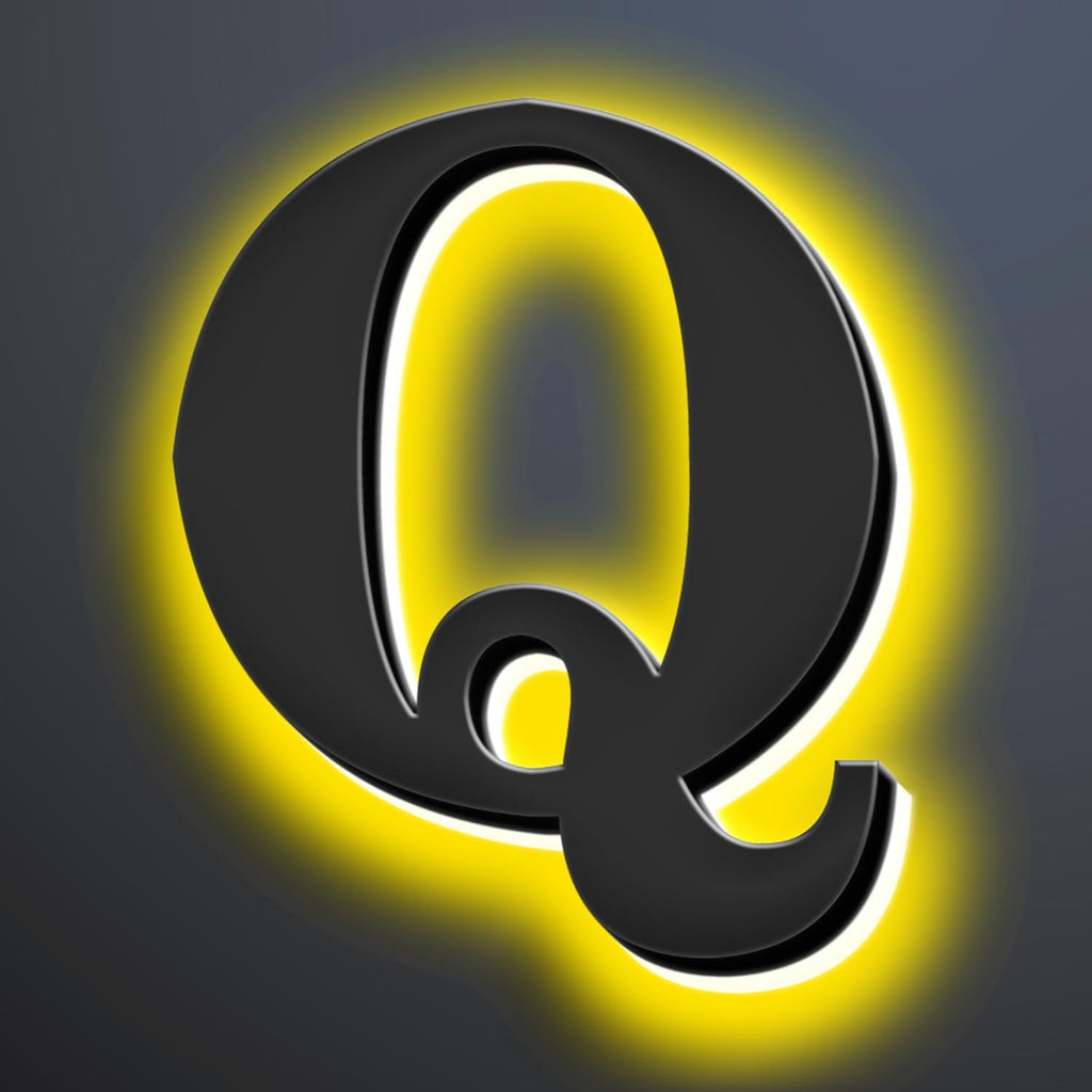 Backlit LED Illuminated House Numbers 20 Inch, Stainless Steel Hand-Polished For House Address Signs, Modern Light Up House Number, Metal Address Numbers With Lights,Q